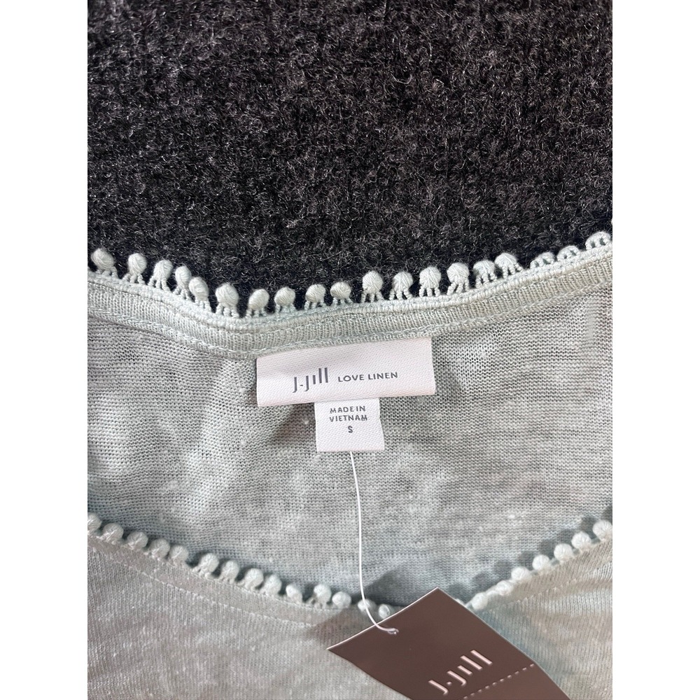 NWT J.Jill Women's Love Linen 3/4 Sleeve Seaglass Top, Size Small - Picture 2 of 7
